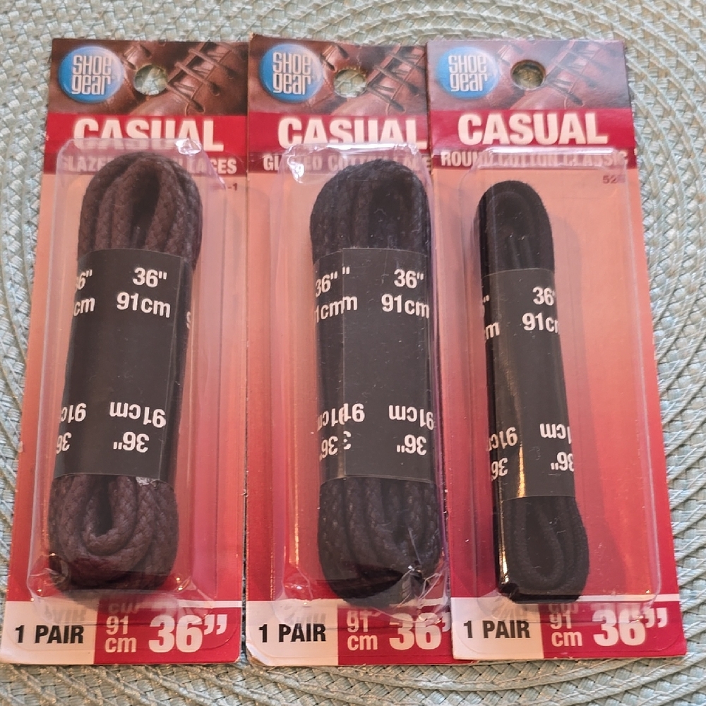 SHOE GEAR CASUAL SHOE LACES BUNDLE OF 3 ALL 36"